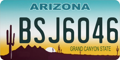 AZ license plate BSJ6046