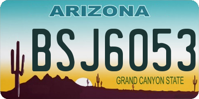 AZ license plate BSJ6053
