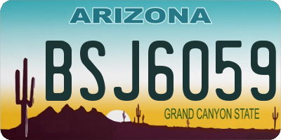 AZ license plate BSJ6059