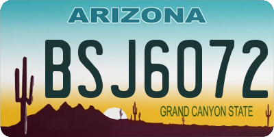 AZ license plate BSJ6072
