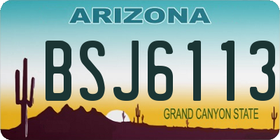 AZ license plate BSJ6113