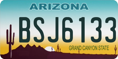 AZ license plate BSJ6133