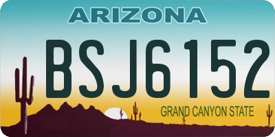 AZ license plate BSJ6152