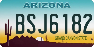 AZ license plate BSJ6182