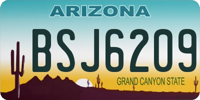 AZ license plate BSJ6209