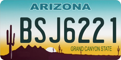 AZ license plate BSJ6221