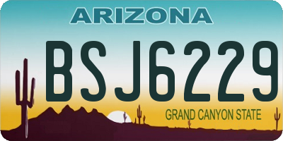 AZ license plate BSJ6229