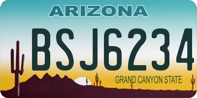 AZ license plate BSJ6234