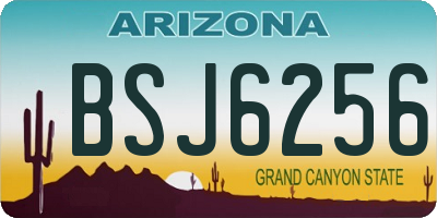 AZ license plate BSJ6256