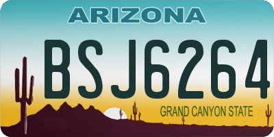 AZ license plate BSJ6264