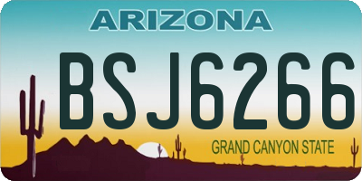 AZ license plate BSJ6266