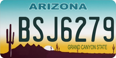 AZ license plate BSJ6279