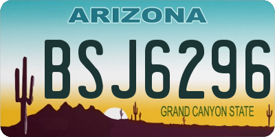 AZ license plate BSJ6296