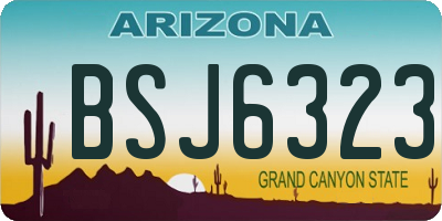 AZ license plate BSJ6323
