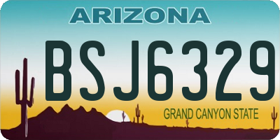 AZ license plate BSJ6329