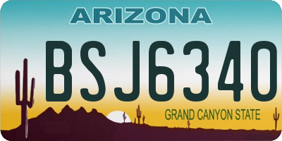 AZ license plate BSJ6340