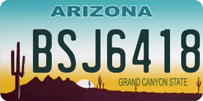 AZ license plate BSJ6418