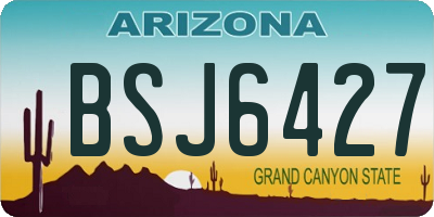 AZ license plate BSJ6427