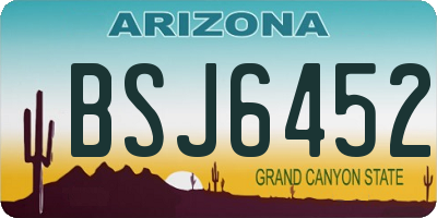 AZ license plate BSJ6452