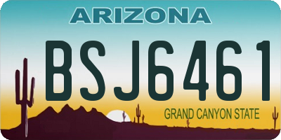 AZ license plate BSJ6461