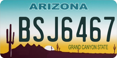AZ license plate BSJ6467