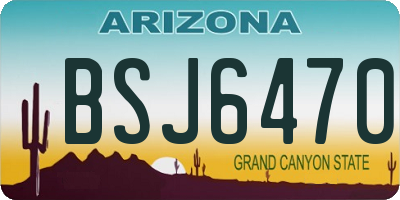 AZ license plate BSJ6470