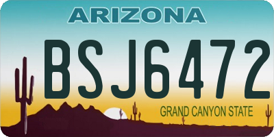 AZ license plate BSJ6472