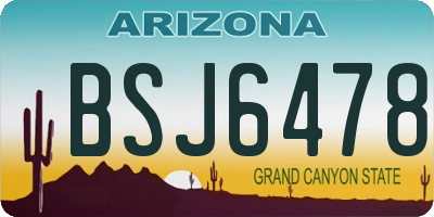 AZ license plate BSJ6478