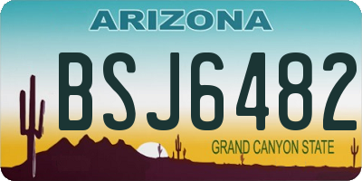 AZ license plate BSJ6482