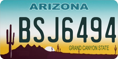 AZ license plate BSJ6494