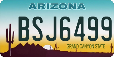 AZ license plate BSJ6499