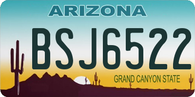 AZ license plate BSJ6522