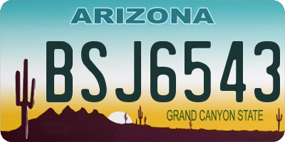 AZ license plate BSJ6543