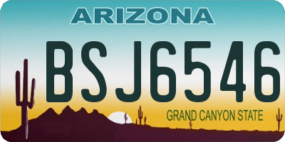 AZ license plate BSJ6546