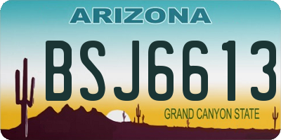 AZ license plate BSJ6613