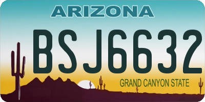AZ license plate BSJ6632
