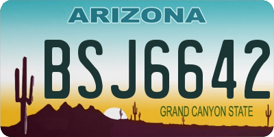 AZ license plate BSJ6642