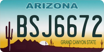 AZ license plate BSJ6672