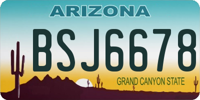 AZ license plate BSJ6678