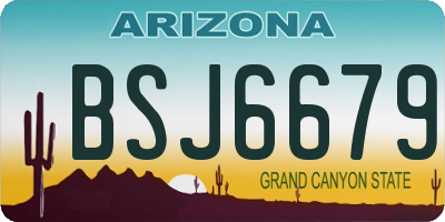 AZ license plate BSJ6679