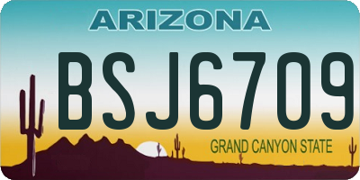 AZ license plate BSJ6709