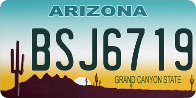 AZ license plate BSJ6719