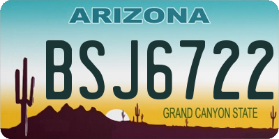 AZ license plate BSJ6722