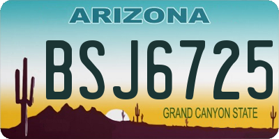 AZ license plate BSJ6725