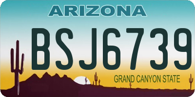 AZ license plate BSJ6739