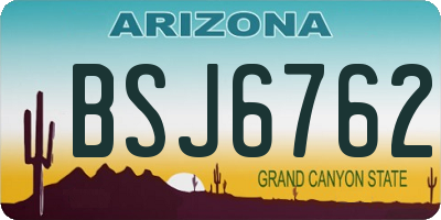 AZ license plate BSJ6762