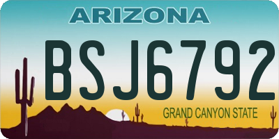 AZ license plate BSJ6792
