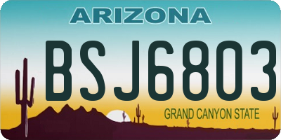 AZ license plate BSJ6803