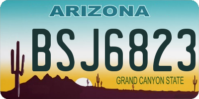 AZ license plate BSJ6823