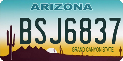 AZ license plate BSJ6837